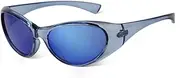 [JRLLFD] Goggle Cycling Sports Sunglasses Men Driving Outdoor Shades Eyewear Women Blue Mirror Sun Glasses UV400