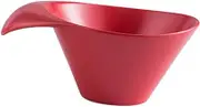 OFFSCH Asymmetric Ceramic Bowl Matte Red Salad Dish for Home Restaurant Use Stylish Tableware for Appetizers and Snacks Present for Friends and Family