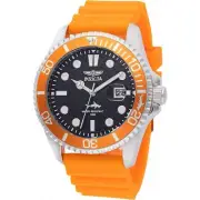 Invicta Men's Watch Pro Diver Quartz Black Dial Orange Silicone Strap 47162