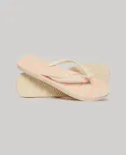 Vintage Vegan Flip Flop | Rice White/Coral