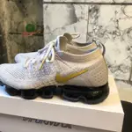 NIKE VAPORMAX FLYKNIT 2 氣墊白黑金勾24.5