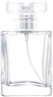 50ml Empty Glass Perfume Spray Bottle - Atomiser Rectangular (Silver)