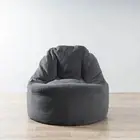 New Ivory & Deene Charcoal Grey Plush Lounger Chair Fur Beanbag Chair Bean Bag