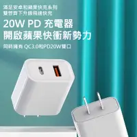 在飛比找蝦皮商城優惠-20W 快充頭 充電頭 PD+QC3.0雙口認証適用 iph