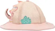 [SAFIGLE] Wide Brim Fisherman Hat Boys and Girls Sun Hat Dinosaur Theme Mesh Sunshade Pink
