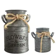 Home Decor Vintage Metal Bucket Rustic Flower Vase