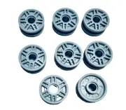 LEGO 8 New Wheels Light Bluish Gray 18mm D. x 8mm Shallow Spoke Axle Hole LG2