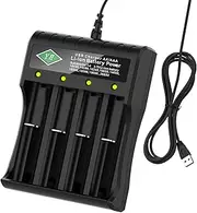 BOANV 18650 Battery Charger 4 Slot Universal Charger for Rechargeable Batteries 18650 10440 26650 14500 16340 16650 18350 14650 18500, Li-ion Batteries AA/AAA Battery,Multi-Battery
