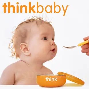 美國 thinkbaby 不鏽鋼寶寶碗(淺碗) 橘色 (9折)