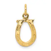 14K Yellow Gold Solid Polished Horseshoe Charm