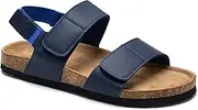 [Torotto] Girls Boys Sandals with Cork Footbed Adjustable Straps Summer Glitter Slides Sandals Open Toes Flat for Kids Toddler