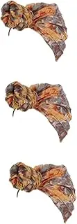 [OATIPHO] Turban Cap Hijab Turban Headwrap Beanie Bonnet Turban Beanie Satin Scarves Hats for Women Lady Salon Hat Turban Donuts Cap Ladies Hat Knot Headwrap Cap Satin Bonnet Orange