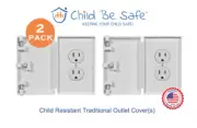 2 Pack Child Be Safe Child and Pet Proof WHITE Wall Outlet Safety Cover Guard