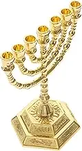 Luxshiny Metal Candle Holder Vintage Style Religious Decor 7 Branches Home Ornament