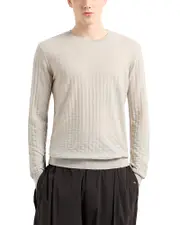 Emporio Armani Virgin Wool Basketweave Motif Sweater