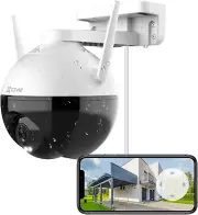 EZVIZ 360° Security Camera Outdoor, WiFi for Home Security, Black