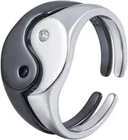[MIFYNN] Matching Rings for Couples Promise Rings for Him & Her Engagement Wedding Rings Set Adjustable Silver Couple Rings Statement Rings Valentines Day Gifts