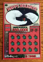 Polar Bears Christmas Theme Instant SV Lottery Ticket