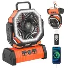 Rechargeable Camping Fan with LED Lantern, 20000mAh Auto-Oscillating Battery