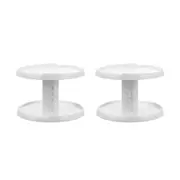2x Boxsweden 25.5cm Brite Adjustable 2 Tier Turntable Kitchen Storage Tray Rack