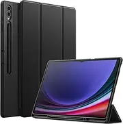 [JETech] Case for Samsung Galaxy Tab S10 Ultra/Tab S9 Ultra 14.6 Inch with S Pen Holder, Soft TPU Tri-Fold Stand Protective Tablet Cover, Support S Pen Charging, Auto Wake/Sleep (Graphite Black)