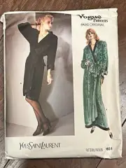 Vogue Patterns Yves Saint Laurent size 14 Uncut #1651 Lined Wrap Dress/Robe