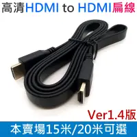 在飛比找蝦皮商城精選優惠-【台灣現貨】高清HDMI to HDMI扁線 1.4版（15