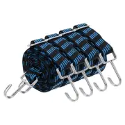 4Pcs 79 Inch Adjustable Bungee Cords Straps with Hooks, Black Blue