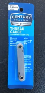 CENTURY METRIC THREAD PITCH GAUGE 0.50 -1.75 [12 BLADE]