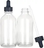Magic Season Boston Round Glass Bottles (Transparent/ 120 ml with Droppers/ 2 Pcs)