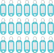 uxcell Plastic Key Tags with Split Ring Label Window Identifiers ID Keychain Tags, 4.7x2mm Fit for Name Luggage (50Pcs, Lake Blue)