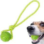 OQHAIR Ball on Rope Dog Toy, Harmless Anti Slip Pets Toy, Bite Resistant Chew Toy for Dogs, Great for Throwing, Chewing, Fetching, Tugging, Teeth Cleaning, Waterproof, Adult Dogs, Medium Size