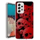 For Samsung Galaxy A23 5g A52 A53 TPU Case Cover+Glass(Flame Skull)