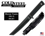 Cold Steel 7" Fixed Blade Knife Recon Tanto SK-5 Steel With Sheath 49LRT