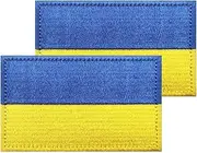 [RaymNord] 2PCS Ukraine Flag Embroidered Patches, Durable Ukrainian Banner Tag,Hook Back Badge for DIY Applique Clothes Accessories