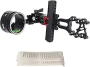 SOPOGER Archery Compound Bow Sight - Single Pin Archery Sight with Replacement Tape Quick Adjustable Aluminum Alloy Sight Long Bar Right Hand for Bow Hunting and Practice