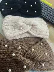 Chalier 3 Piece Headbands Thermal Soft Woven "The Pearl" Winter Ear Covers