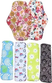 FOYTOKI 6pcs Washable Sanitary Organic Pads for Women Period Pants Washable Maternity Menstrual Napkin Cotton Reusable Menstrual Pad Reusable for Women Bamboo Charcoal