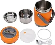 Hot Pot Electric with Steamer, 2L Ramen Cooker, Electric Pot for Pasta, Shabu Shabu, Oatmeal, Soup and Egg, Portable Cooker, Dorm Room Essentials, Portable Electric Pot (Orange)