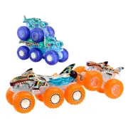 Monster Trucks Multipack, 1:64 Scale Mega-Wrex & Tiger Shark Toy Trucks with ...