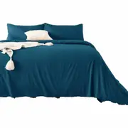 2000TC Bamboo Cooling Quilt Cover Set Comfort Soft Touching All Size Biscay Blue