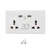 Mains Power Socket With 1 AMP USB Charging Ports Connection Wall Plate Plug