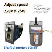 Controller & Motor Electric Variable Adapter 25W Adjust Speed AC Gear Motor Box