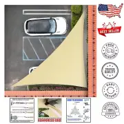 20' x 20' x 28.3' Beige Triangle Sun Shade Sail - 95% UV Blockage Outdoor Canopy