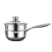 18Cm 316L Stainless Steel Saucepan Compound Honeycomb Nonstick Pan With Glass Lid 1.5L Pot Stay Cool Handle Multipurpose Milk Induction Capable And Ga