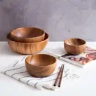 Utensils Container Wooden Household Tableware Bowl Ramen Bowls Wooden Bowl