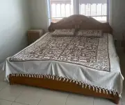 Cotton Altar Cloth/Tapestry, King size bedsheet, Warli Art, Brown, 240*220cm