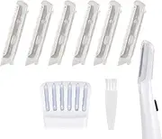 6 Pack Replacement Heads for Finishing Touch Flawless Dermaplane Glo & Glo Sonic Facial Exfoliation Tool, Replacement Blades for Flawless Dermaplane Razor- Include Replace Tray + Clean Brush