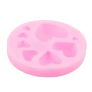 4Pcs Loving Heart Shape Silicone Fondant Mold DIY Colorful Sweet Heart Chocolate Candy Paste Cake Decorating Tool Mold