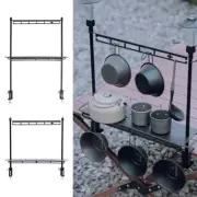 Camping Kitchen Table Picnic Cabinet Table Portable Folding Cooking Storage Rack